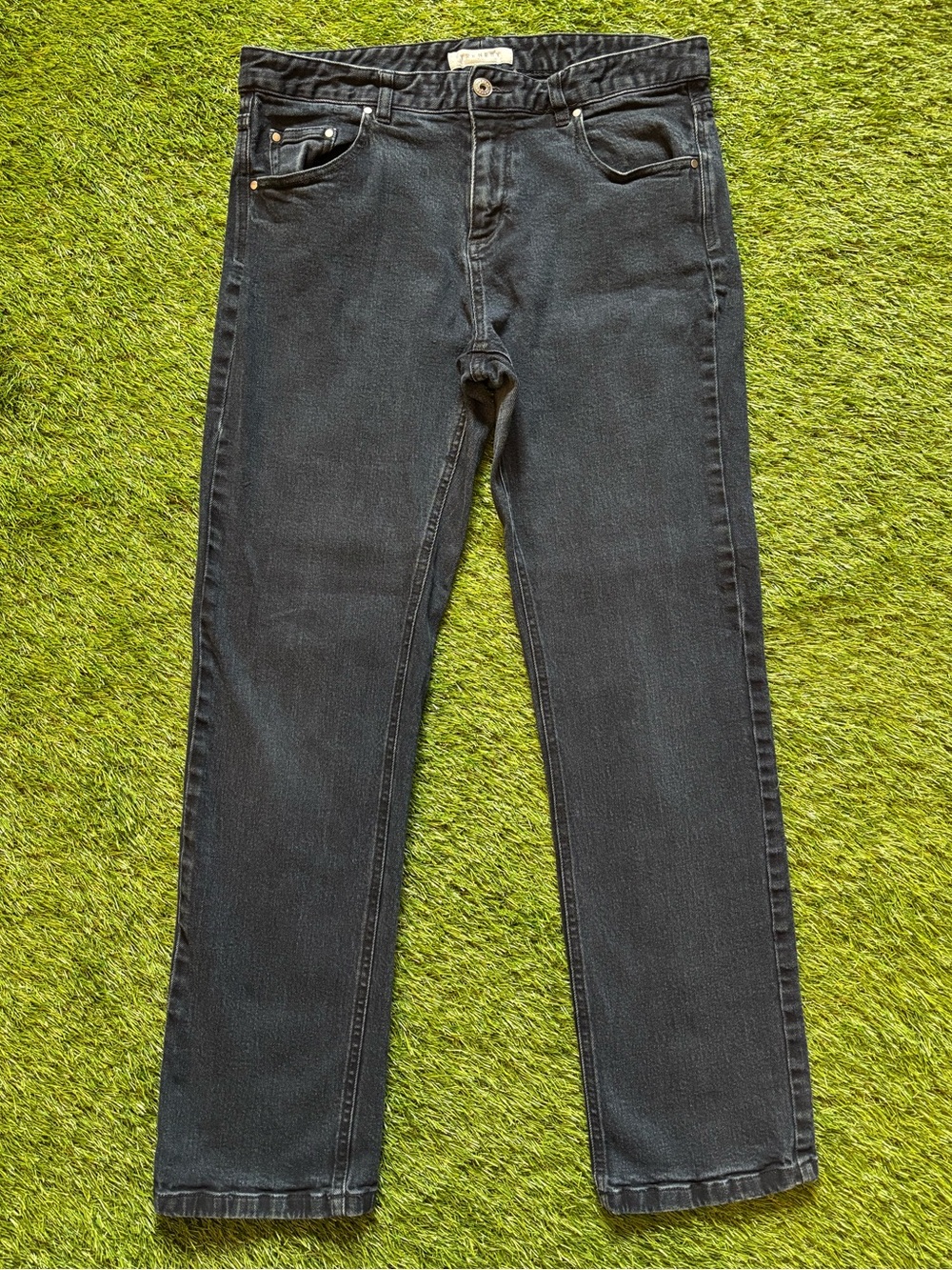 Trenery Black Washed Straight Leg Jeans Size 10